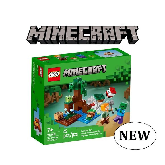 NEW LEGO MINECRAFT SWAMP ADVENTURE 21240  Zombie Alex Frog Slime Building Set - Picture 1 of 10